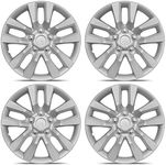 BDK Performance Wheel Covers (4 Pack) of Premium 16" inch Hubcap OEM Replacements for Steel Wheels, High Grade ABS with Retention Ring, Silver (KT-1049-16_aces)