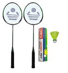 Cosco Cb-88 Aluminum Badminton Racket Pair with Aero 787 Nylon Shuttle Cock- Multicolour