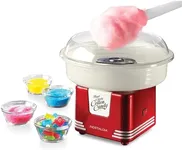 Nostalgia Retro Countertop Cotton Candy Maker, Vintage Candy Machine for Hard Candy & Flossing Sugar, Includes 2 Reusable Cones and Scoop, Retro Red