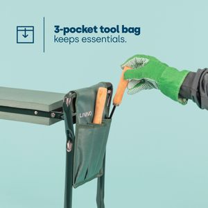 LIVIVO Folding Garden Kneeler Seat – Portable Outdoor Bench