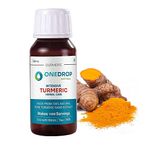 OneDrop Colourless Haldi Drops| Intensive Non-Yellow Turmeric Herbal Drops | Immunity Booster | 100% Natural Turmeric Nano Extract | Makes 1000 Servings | Use with Water/Tea/Milk/Coffee, 100ml (Pack of 1)