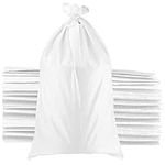 SHEUTSAN 100 Pack 18 x 30 Inch White Sandbags, Woven Polypropylene Sandbags, 70gsm Empty Sand Bags for Flood Control, Hurricane Barriers, Roadblock, Construction