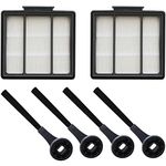 Aolleteau 2 HEPA Filters and 4 Brushes Replacement for Shark IQ RV1001AE RV1000 RV1001 Robot Vacuum Cleaner, Also Fit Shark RV1000 Series, RV912S, RV913S, AV1002AE, AV911S, UR1000SR, UR1005AE, QR1000 Series