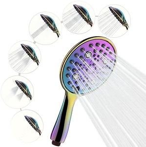 SparkPod 6-Function High Pressure Shower Head - 6" Wide Angle Handheld Shower Head - Luxury Design (6 Function, Rainbow)