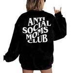 KIMSOONG Oversized Mama Sweatshirt Women Anti Social Social Club Sweater Tops Casual Crewneck Loose Long Sleeve Shirt Black