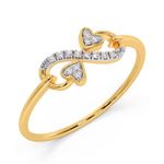 CANDERE - A KALYAN JEWELLERS COMPANY BIS Hallmark 14K Yellow Gold Infinity Heart SI IJ Diamond Ring For Women