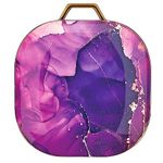 Berkin Arts Compatible with Samsung Galaxy Buds 2/ Galaxy Buds 2 Pro/Galaxy Buds Live/Galaxy Buds Pro Case Ultra Slim Protetive Cover with Keychain Geometric Abstract Art Purple Shattered Paint