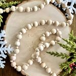 Wood Bead Garland for Christmas Tree, 98 inch Wooden Beads Garland for Rustic Farmhouse Home Decor and Holiday Decoration