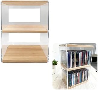 CD Holder Desk Rack Organizer Retro Wooden CD Holder Stand CD Storage Rack Game Disc Display Shelf Tower Dollar Fit for Theatre Room Collectibles Desk Stand Protection Cube Holds 24 CD Case