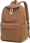 Leathex School & College Backpack for Teens Large Corduroy Bookbag Lightweight 17 inch Laptop Bag for Girls Women Casual School & College Backpack (Coffe)