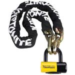 Kryptonite New York Fahgettaboudit 999492 Bicycle Chain and New York Disc Bike Lock, 14mm x 60" - Black/yellow