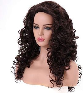 BESTUNG Long Chestnut Brown Hair Curly Wavy Full Head Halloween Wigs for Women Cosplay Costume Party Hairpiece (6#-Chestnut Brown)