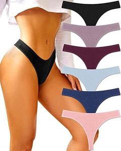 BeReady Lot de 6 Strings pour Femme - en Coton - sous-vêtements Sexy pour Femme - Culotte Sexy - pour Femme - Tailles S à XL, B-6 Paquet de, M