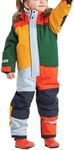 Tinarying Girls Romper Snowsuit Children's Boys Ski Suit Thermal Ski Overall Winter Warm Snow Overall Windproof Winter Suit with Removable Hood Mud Suit Outdoor Softshell Suit (Orange, 6-7 Years)
