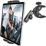 woleyi Exercise Bike Tablet Holder, Treadmill Tablet Mount Handlebar Clamp for Spin Bike, Indoor Cycling Peloton, Stationary bicycle, Elliptical for 4.7-12.9" iPad Pro/Air/Mini, Galaxy, Fire, E-book