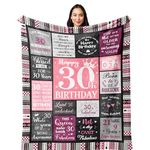 30th Birthday Gifts for Her, 30th Birthday Decorations for Women, Happy 30th Birthday Gifts for Women, 30 Year Old Birthday Gift for 30 Year Old Women, 1994 Birthday Decoration Blanket 150x130CM