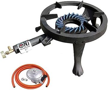 NJ GB-24 Gas Boiling Ring Cast Iron Burner Large Cooker LPG Stove Outdoor 8kW (Butane 21mm Clip-on)
