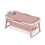Iconique Portable Bath | Portable Sauna, Shower, Cold Plunge Pool, Outdoor Pool, Ice Bathtub | 142cm x 60cm x 58cm | for Adults, Children, Pets | Pink