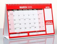 Desk Calendar 2025 One Month to View UK Stand Alone Desk Office Table Calendar Planner