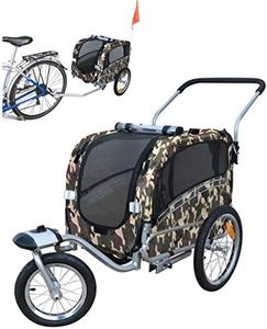 Polironeshop Argo Dog Cart Bicycle Trailer Animal Carrier Pet Bike Trolley with Door, camo, Small