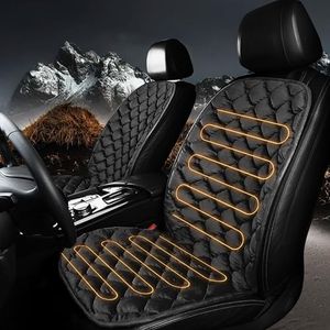 FIOQE Driver or Passenger Side Seat Cushion for Full Back and Seat Comfortable Seat Cover with Full Back, Universal Seat Cushion for Seat in Winter-Black