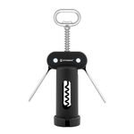 KITCHENDAO 3 in 1 Wing Corkscrew Wine Bottle Opener with Foil Cutter, Built-in Beer Bottle Opener, Multifunctional Wine Opener with Non-Stick Sharp Screw,Easy to Use, Manual Wine Corkscrew，Black