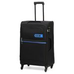 Citizen Journey Pulse Trolley Bag for Travel 68 cms Medium Check-in Luggage Bag | Polyester Soft Sided Suitcase for Travel with 4 Spinner Wheel & Built-in Combination Lock (Black)