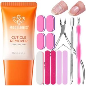 Modelones Cuticle Remover Kit Cuticle Remover Liquid & Nail Kit w/Cuticle Trimmer Nail Stuff & File Cuticle Pusher & Nippers Manicure Kit for Women Nail Tools 13 Pcs Manicure Set Nail Care
