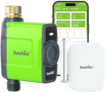 RAINPOINT WiFi Water Timer for Garden Hose, WiFi Sprinkler Controller, Smart Hose Timer Valve, Automatic Drip Irrigation System/Rain Delay for Garden/Lawn/Yard (Brass Inlet, WiFi Gateway)