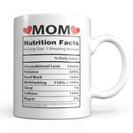 Light Autumn Mom Coffee Mug Nutrition Facts, 11oz - Unique Gift for Mum from Daughter or Son - Funny Stocking Stuffer Ideas for The World's Best Mom - Ceramic Cup Birthday Present for Mothers