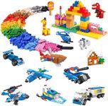 FUN LITTLE TOYS 1100 PCs Building Bricks in 17 Popular Colors and 147 Mixed Shapes, Classic Creative Building Blocks Compatible with All Major Brands, Bulk Basic Bricks Toys, Birthday Gift for Kids