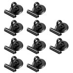 Strong Office Black Magnetic Clips Heavy Duty Refrigerator Magnet Hook Clips for Photo Displays, Whiteboards, Locker, Fridge, Classroom, School, Office(10 Pack) (Black)