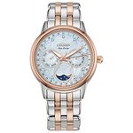 Citizen Ladies Calendrier Eco-Drive Watch 37mm Pink Gold-Tone Stainless Steel Case Two-Tone Stainless Steel Bracelet with White Dial (FD0006-56D)