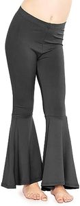 STRETCH IS COMFORT Girl's Bellbottom Leggings Black Medium