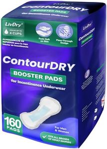 ContourDry Booster Pads XL by LivDry, Adds Max Absorbency to Adult Diapers with Flow-Through Design, Up to 4 Cups Capacity, More Coverage for Women and Men, 160 Count