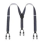 Lafayon Mens Braces Plus Y-back suspenders for Men 35mm Color with 6 Strong Clips Heavy Duty Braces Gift Package