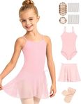 Sanmsoner Girls Ballet Leotard with Dance Skirt Tights(ZH269008-08-XXL)
