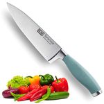 Taylors Eye Witness Syracuse Chef's/Cooks Kitchen Knife - Professional 15cm/6" Cutting Edge, Multi Use. Ultra Fine Blade, Precision Ground Razor Sharp. Soft Textured Grip. Aqua Blue Handle.