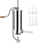 TANGZON 1.5L/3L/3.5L/6L Sausage Stuffer, Vertical Stainless Steel Sausage Maker with 4/6 Sizes Filling Nozzles, Manual Meat Filling Machine for Home Commercial Use (6L/10LBS, 6 Nozzles)