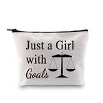 Lawyer Cosmetic Bag Attorney Gifts Just a Girl with Goals Future Lawyer Makeup Toiletry Bag Law Student Graduation Gifts (Just a Girl with Goals)