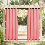 Duronet - Waterproof & Sun Blockage Top & Bottom Stainless Steel Eyelete Outdoor Curtains (Pink, 4.5 X 12 Feet, Polyester), Pack of 2