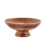 Indus Lifespace Fruit Bowl Mango Wood Round Shaped Serving Bowl for Fruit,Dessert Platter Tray Dish Kitchen Dining Fruit,Dessert,Snack (30.48cm x 30.48cm x 12.7cm)