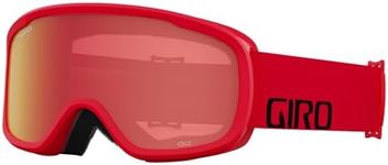 Giro Cruz Ski Goggles - Snowboard Goggles for Men, Women & Youth - Anti-Fog - OTG - Red Wordmark Strap with Amber Scarlet Lens