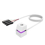 Opuorcy 2M Portable LED Lights Computer Desktop Switch PC External Start Power On/Off Button Extension Cable, RGB Light