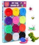 Play Nation Premium Dough Clay Set for Kids, Vibrant Colors, Creative Designs, Plastic Moulds, Art & Craft Activity, Birthday Gift Toys for Boys & Girls, 3+ Years (12 in 1 (300g))