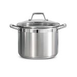 Tramontina 80120/509DS Lock & Drain Pasta Cooker Pot with Strainer Lid, 18/8 Stainless Steel, Induction-Ready, Impact-Bonded, 8-Quart