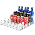 BingoHive Drink Dispenser for Fridge, Self-Pushing Soda Can Organizer for Refrigerator, 5 Rows Dispenser has been Assembled, Automatic Can Dispenser with Spring Loaded for Refrigerator Holds 25 cans