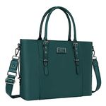 MOSISO Laptop Tote Bag (15-16 inch), PU Leather Shoulder Briefcase Handbag Compatible with MacBook & Notebook Large Capacity with Padded Compartment, Deep Teal