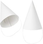 Bright Creations 50 Pack White Party Hats for Birthday - Blank Cone Hat for Painting, Crafts Supplies (6 in)