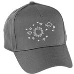 Hippowarehouse Sun star space pattern Baseball cap hat Premium printed 5 panel onesize adults Graphite Grey